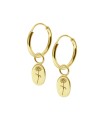 Daisy Birth Flower Silver Hoop Earring Charms HO-2698